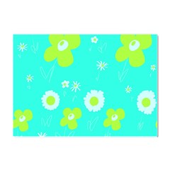 Daisy Flowers Lime Green White Turquoise  Crystal Sticker (a4) by Mazipoodles