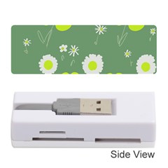 Daisy Flowers Lime Green White Forest Green  Memory Card Reader (stick) by Mazipoodles