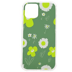 Daisy Flowers Lime Green White Forest Green  Iphone 12 Pro Max Tpu Uv Print Case by Mazipoodles