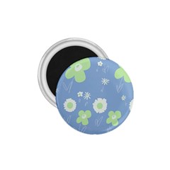 Daisy Flowers Pastel Green White Blue  1 75  Magnets by Mazipoodles