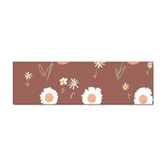 Daisy Flowers Coral White Green Brown  Sticker (bumper) by Mazipoodles