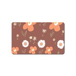 Daisy Flowers Coral White Green Brown  Magnet (Name Card) Front