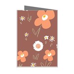 Daisy Flowers Coral White Green Brown  Mini Greeting Card Right