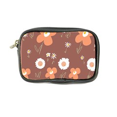 Daisy Flowers Coral White Green Brown  Coin Purse by Mazipoodles