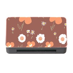 Daisy Flowers Coral White Green Brown  Memory Card Reader With Cf by Mazipoodles