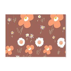 Daisy Flowers Coral White Green Brown  Crystal Sticker (a4) by Mazipoodles