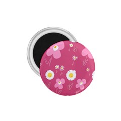 Daisy Flowers Pink White Yellow Dusty Pink 1 75  Magnets by Mazipoodles