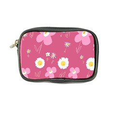 Daisy Flowers Pink White Yellow Dusty Pink Coin Purse by Mazipoodles