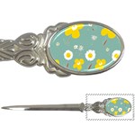 Daisy Flowers Yellow White Brown Sage Green  Letter Opener Front