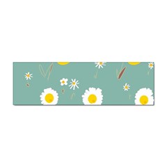 Daisy Flowers Yellow White Brown Sage Green  Sticker (bumper) by Mazipoodles