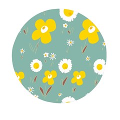 Daisy Flowers Yellow White Brown Sage Green  Mini Round Pill Box (pack Of 3) by Mazipoodles