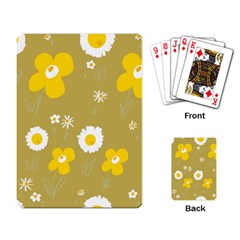 Daisy Flowers Yellow White Olive  Playing Cards Single Design (rectangle) by Mazipoodles