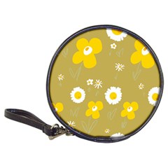 Daisy Flowers Yellow White Olive  Classic 20-cd Wallets by Mazipoodles