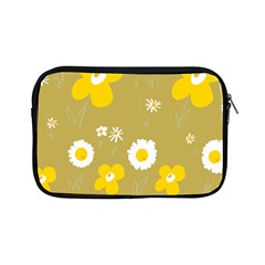 Daisy Flowers Yellow White Olive  Apple Ipad Mini Zipper Cases by Mazipoodles