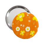 Daisy Flowers Yellow White Orange  2.25  Handbag Mirrors Front