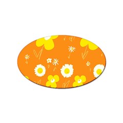 Daisy Flowers Yellow White Orange  Sticker Oval (10 Pack) by Mazipoodles