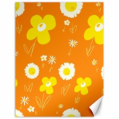 Daisy Flowers Yellow White Orange  Canvas 12  X 16  by Mazipoodles