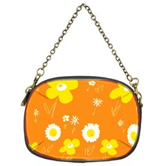 Daisy Flowers Yellow White Orange  Chain Purse (one Side) by Mazipoodles