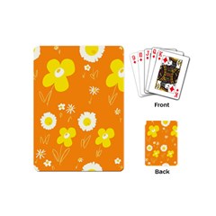 Daisy Flowers Yellow White Orange  Playing Cards Single Design (mini) by Mazipoodles