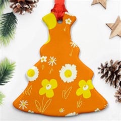 Daisy Flowers Yellow White Orange  Ornament (christmas Tree)  by Mazipoodles