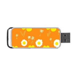 Daisy Flowers Yellow White Orange  Portable Usb Flash (one Side) by Mazipoodles