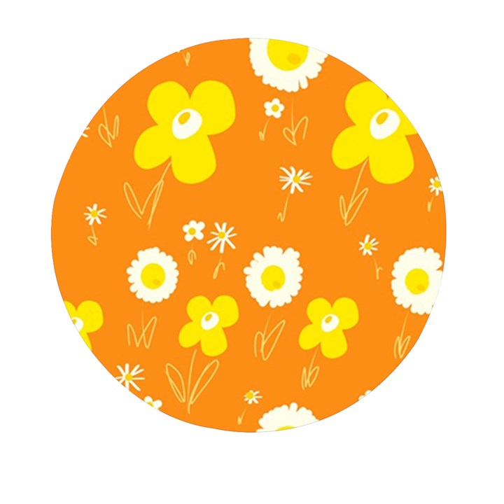 Daisy Flowers Yellow White Orange  Mini Round Pill Box