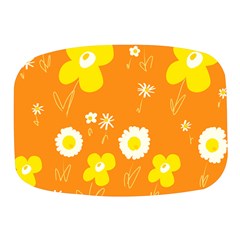 Daisy Flowers Yellow White Orange  Mini Square Pill Box by Mazipoodles