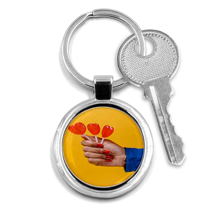 Valentine Day Lolly Candy Heart Key Chain (Round)