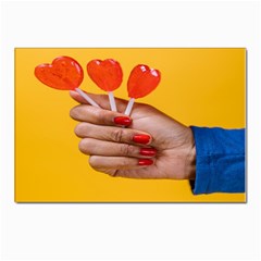 Valentine Day Lolly Candy Heart Postcard 4 x 6  (pkg Of 10) by artworkshop