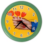 Valentine Day Lolly Candy Heart Color Wall Clock Front