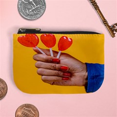 Valentine Day Lolly Candy Heart Mini Coin Purse by artworkshop