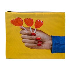 Valentine Day Lolly Candy Heart Cosmetic Bag (xl) by artworkshop