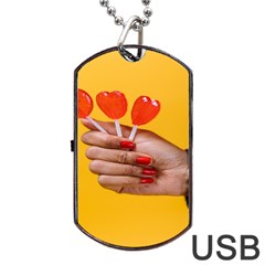 Valentine Day Lolly Candy Heart Dog Tag Usb Flash (one Side) by artworkshop