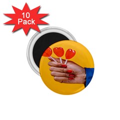 Valentine Day Lolly Candy Heart 1 75  Magnets (10 Pack)  by artworkshop