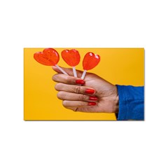 Valentine Day Lolly Candy Heart Sticker Rectangular (10 Pack)