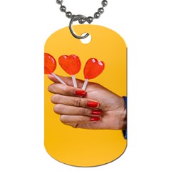 Valentine Day Lolly Candy Heart Dog Tag (two Sides) by artworkshop