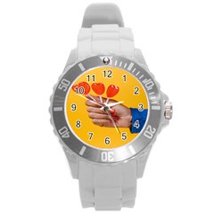 Valentine Day Lolly Candy Heart Round Plastic Sport Watch (l) by artworkshop