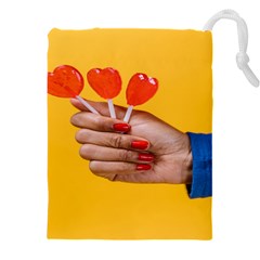 Valentine Day Lolly Candy Heart Drawstring Pouch (4xl) by artworkshop