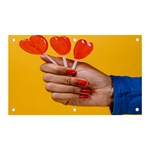 Valentine Day Lolly Candy Heart Banner and Sign 5  x 3  Front