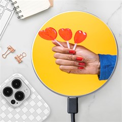 Valentine Day Lolly Candy Heart Wireless Charger by artworkshop