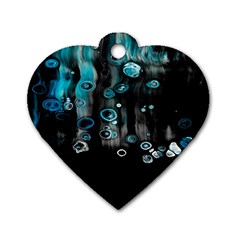 Falling Down Pattern Dog Tag Heart (two Sides) by artworkshop