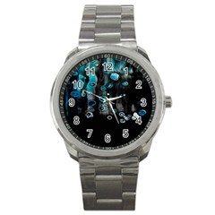 Falling Down Pattern Sport Metal Watch by artworkshop