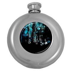 Falling Down Pattern Round Hip Flask (5 Oz) by artworkshop