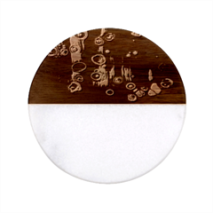 Falling Down Pattern Classic Marble Wood Coaster (round)  by artworkshop