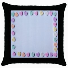 Valentine Day Heart Pattern Capsule Throw Pillow Case (black) by artworkshop