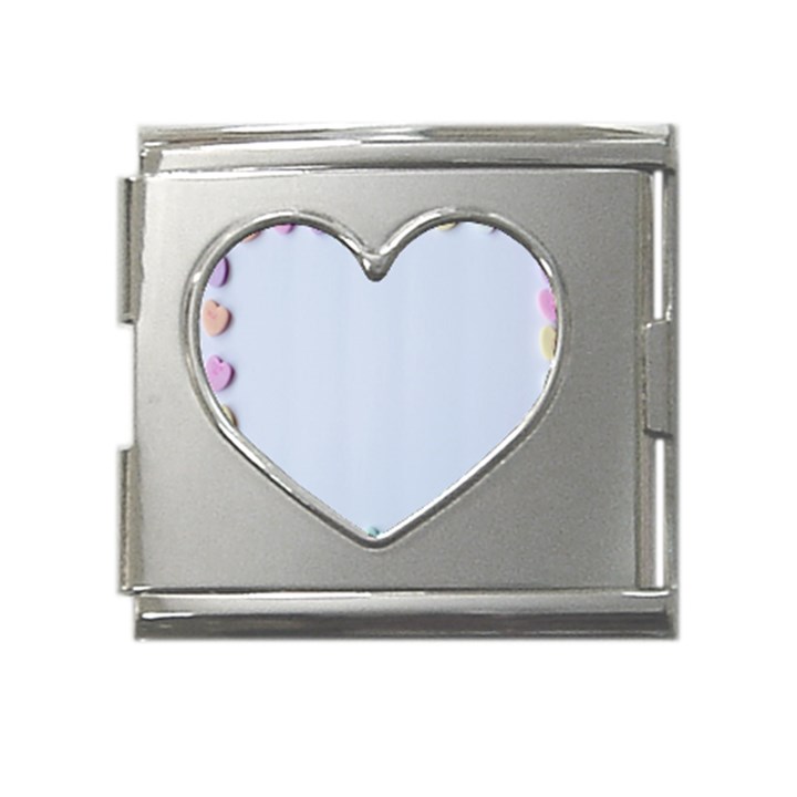 Valentine Day Heart Pattern Capsule Mega Link Heart Italian Charm (18mm)