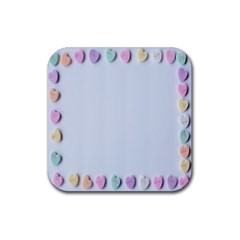 Valentine Day Heart Pattern Capsule Rubber Coaster (square) by artworkshop