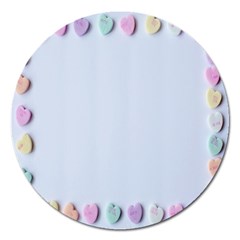 Valentine Day Heart Pattern Capsule Magnet 5  (round) by artworkshop