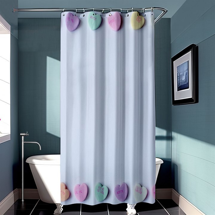 Valentine Day Heart Pattern Capsule Shower Curtain 36  x 72  (Stall) 