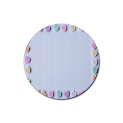 Valentine Day Heart Pattern Capsule Rubber Coaster (round) by artworkshop